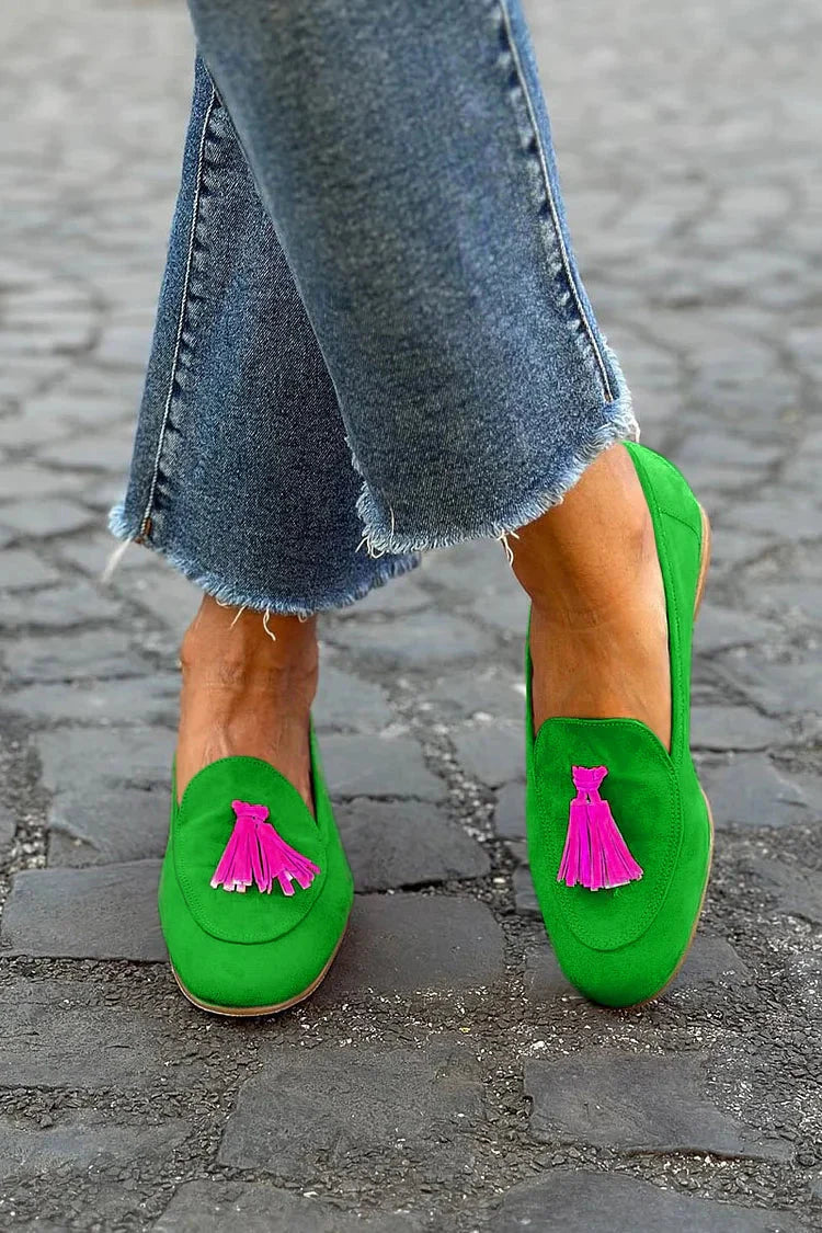 GREENFIT | TRENDY TASSEL LOAFERS IN BRIGHT GREEN