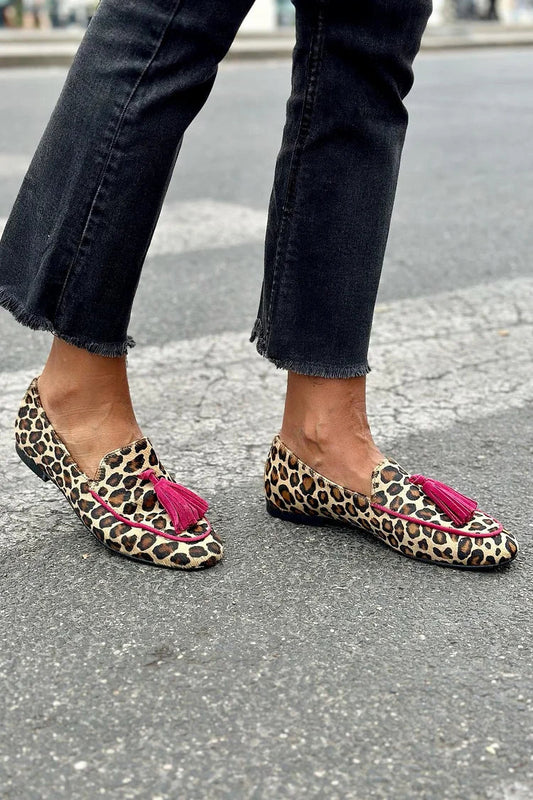 PRINTSTEP | STYLISH LEOPARD FLATS WITH TASSELS