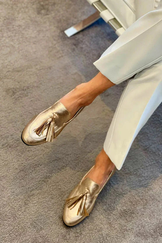 LUXEFIT | CHIC GOLD TASSEL LOAFERS
