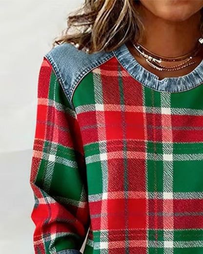 MAYA | SWEATSHIRT WITH CHECKERED PATTERN