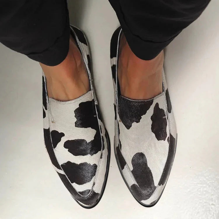 HIDEFIT | STYLISH COWHIDE PRINT LOAFERS