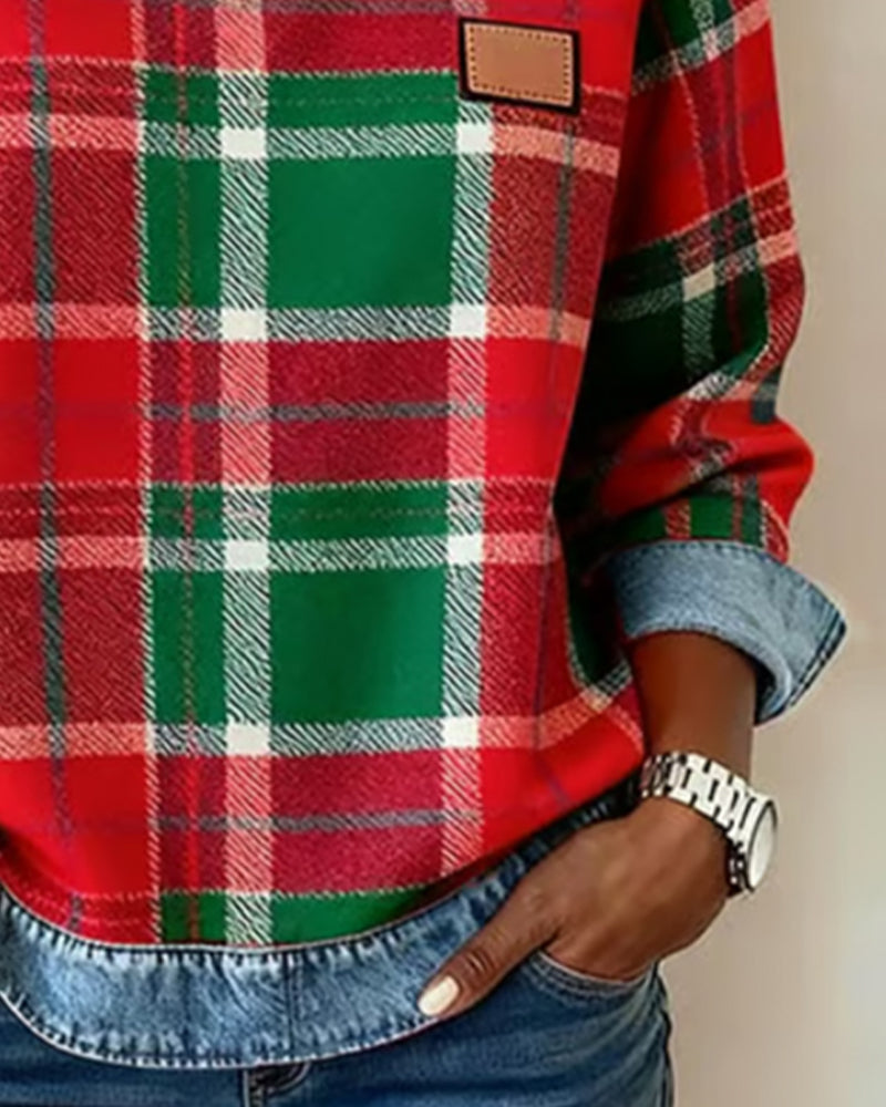 MAYA | SWEATSHIRT WITH CHECKERED PATTERN