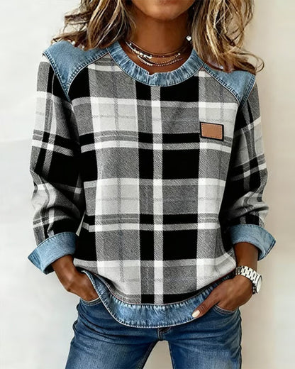 MAYA | SWEATSHIRT WITH CHECKERED PATTERN