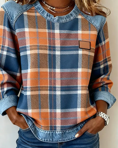 MAYA | SWEATSHIRT WITH CHECKERED PATTERN