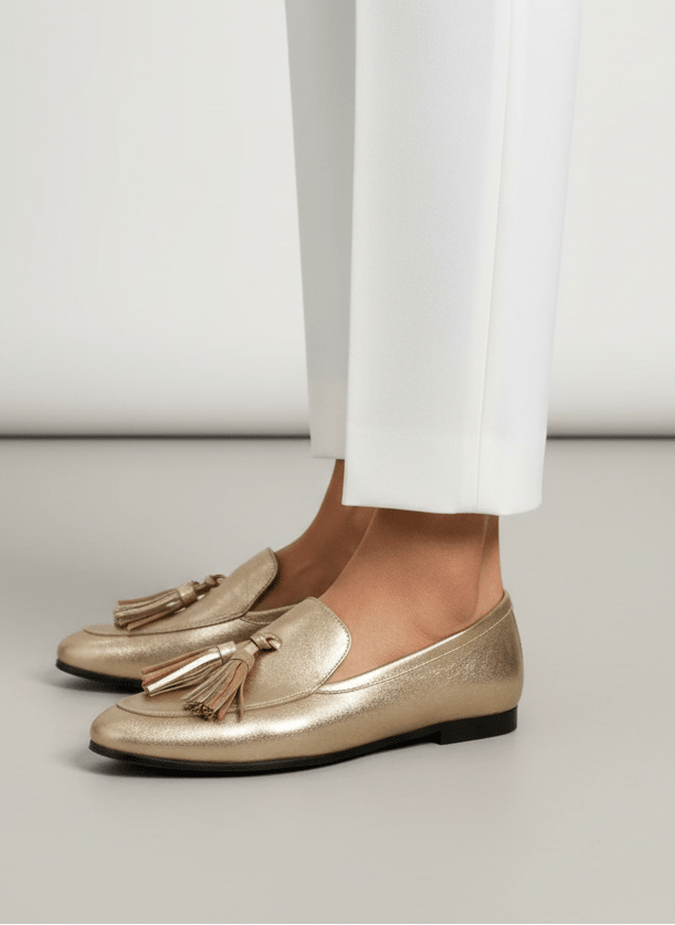 LUXEFIT | CHIC GOLD TASSEL LOAFERS