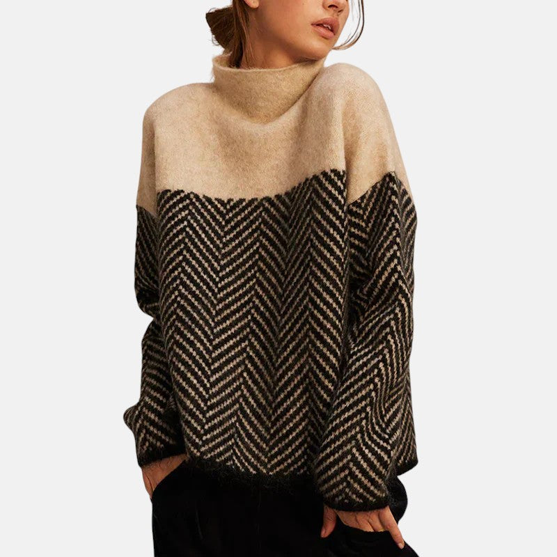 JOANNA | HERRINGBONE KNIT SWEATER