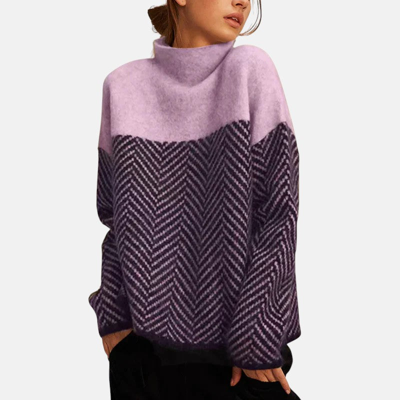 JOANNA | HERRINGBONE KNIT SWEATER