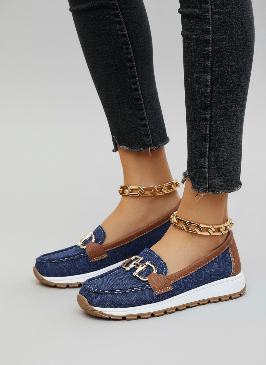 CHAINFIT | TRENDY CASUAL LOAFERS WITH GOLD BUCKLES