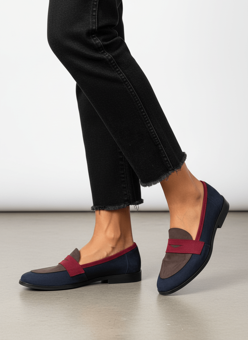 NAVYEASE | MODERN NAVY AND BURGUNDY LOAFERS