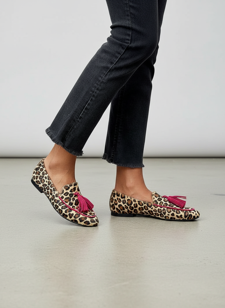 PRINTSTEP | STYLISH LEOPARD FLATS WITH TASSELS
