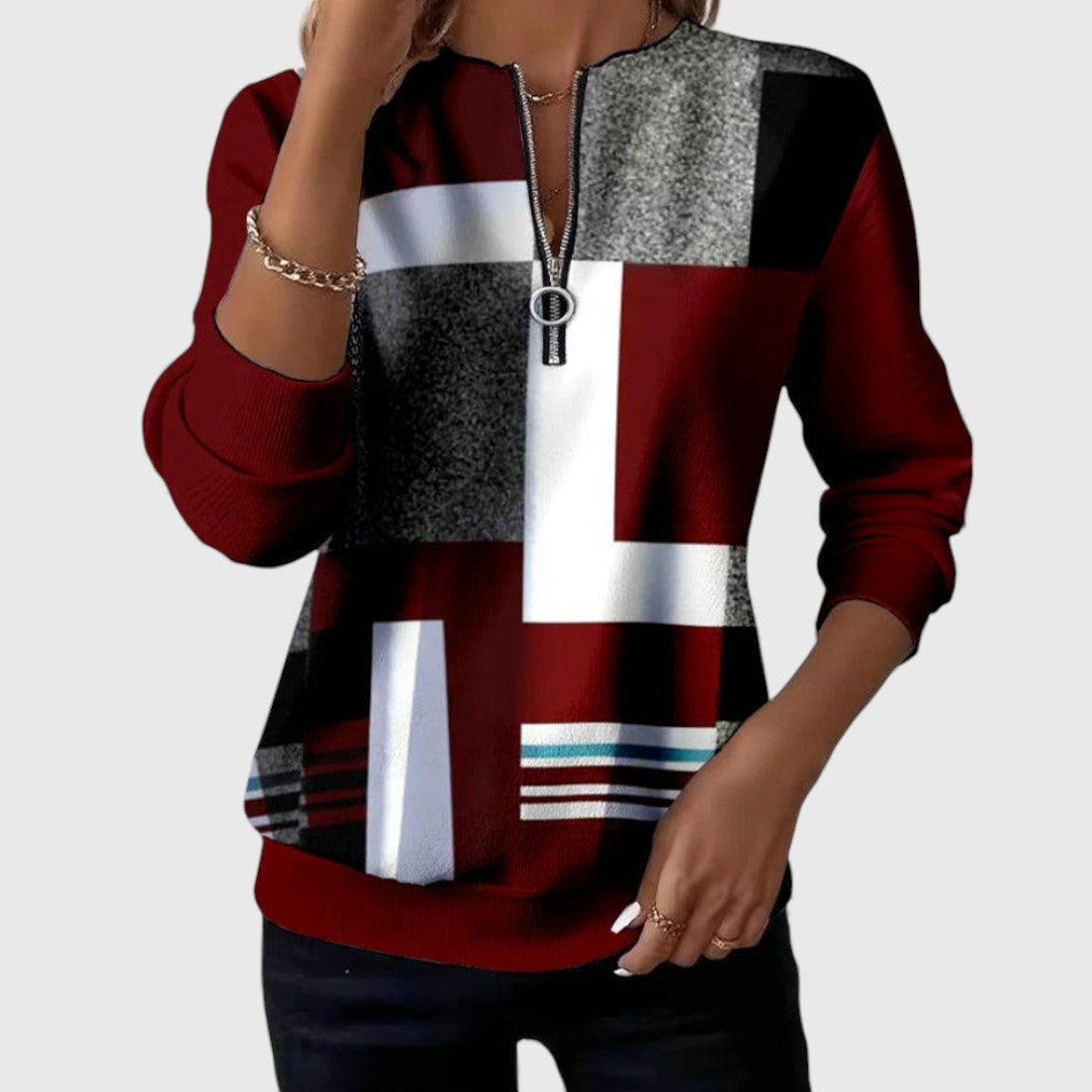 HANNAH | CASUAL QUARTER-ZIP SWEATER
