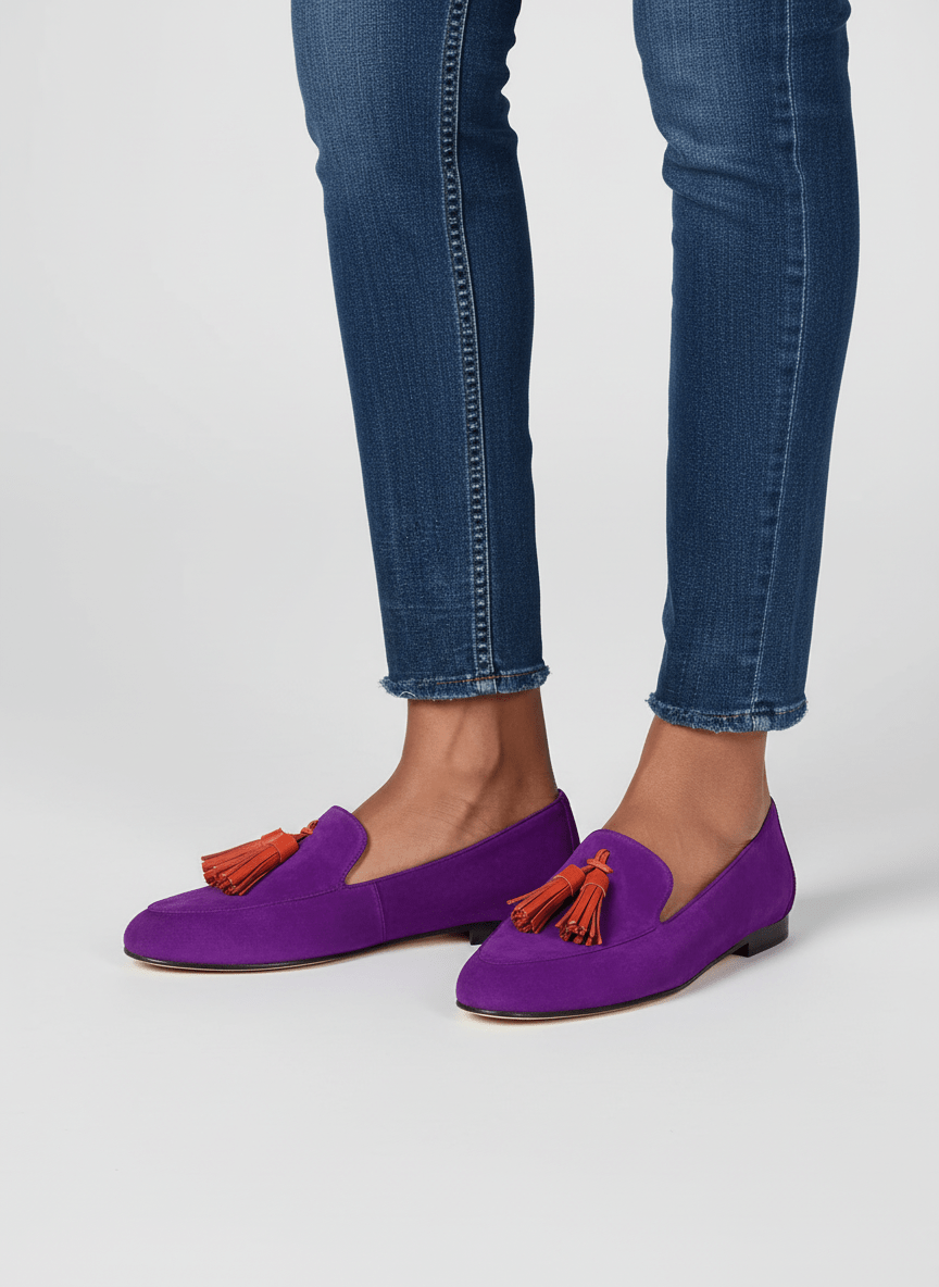 VIOLETEASE | PURPLE TASSEL LOAFERS